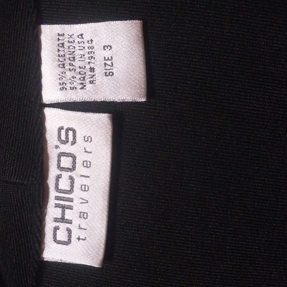 Chico's Travelers Black Open Front Slinky Knit Cardigan Capsule Stretch Size 3 - Picture 8 of 10